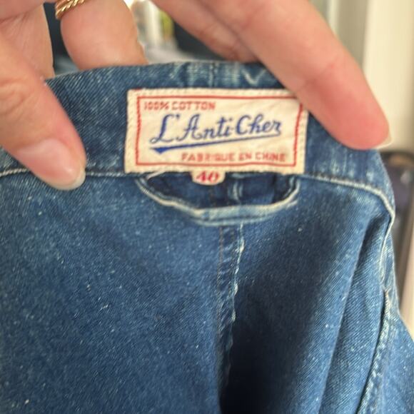 Vintage Shanghai Blue Workers Jacket size US 8-10 Cotton Pockets L’anticher - Picture 2 of 9